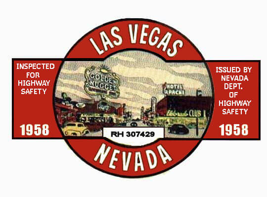 (image for) 1958 Nevada Inspection Sticker